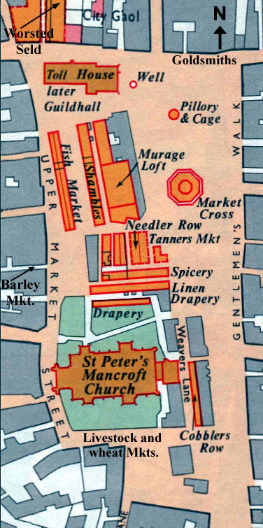 plan of Norwich marketplace